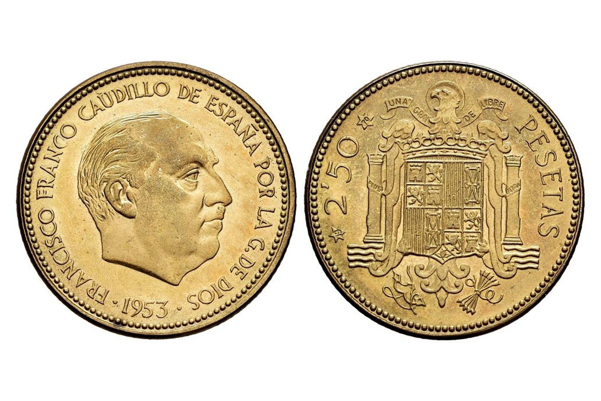 2,5 pesetas de Franco del año 1953. Codigo2 Studios