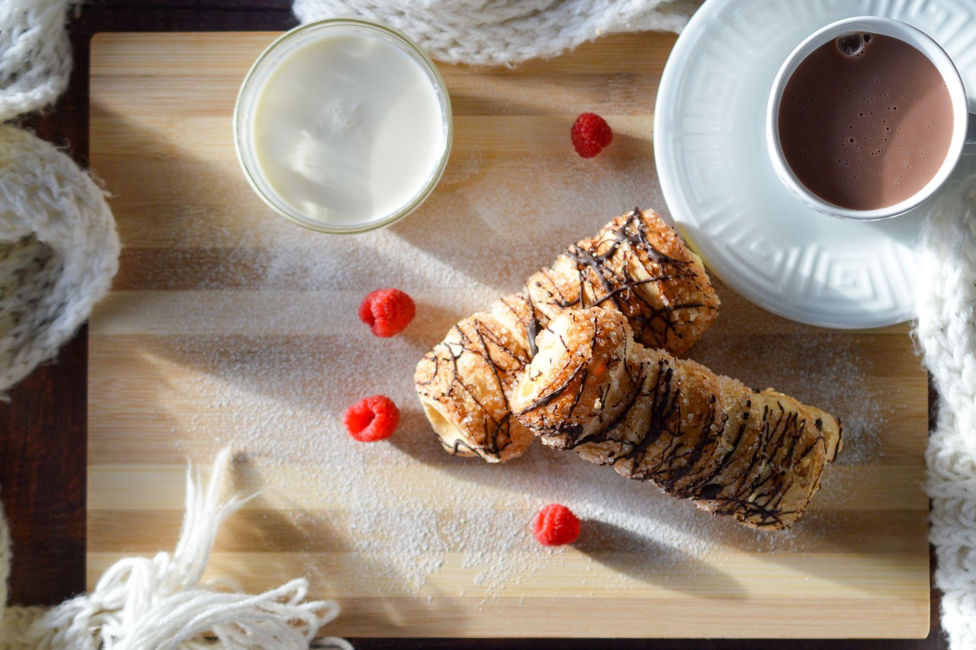 Hojaldre de chocolate como desayuno.