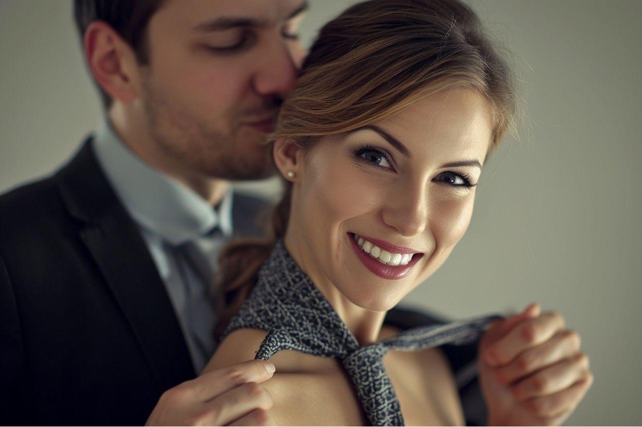 Pareja jugando con una corbata. Codigo2 Studios