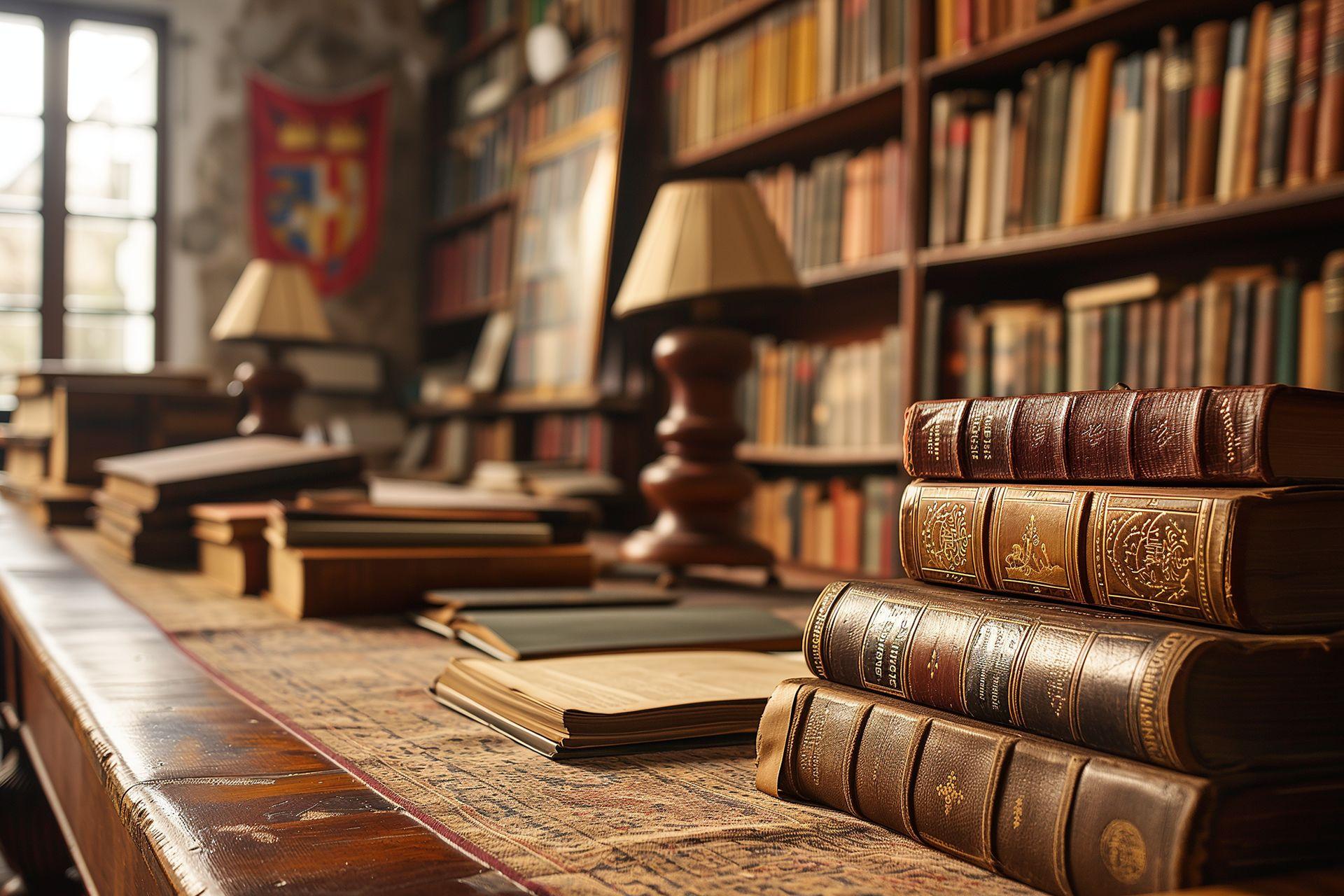 Libros antiguos de Euskera en una biblioteca. Codigo2 Studios